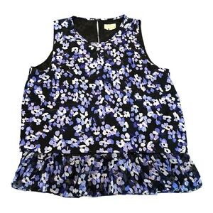 Kate Spade Floral Hydrangea Silk Double Layer Tank Size Large